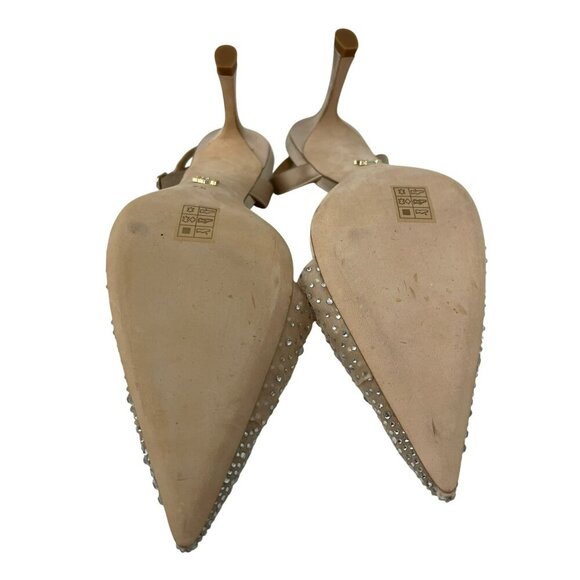 NEW Badgley Mischka $245 Size 7.5 Brenna Rhinestone Slingback Heels Shoes - Picture 8 of 10